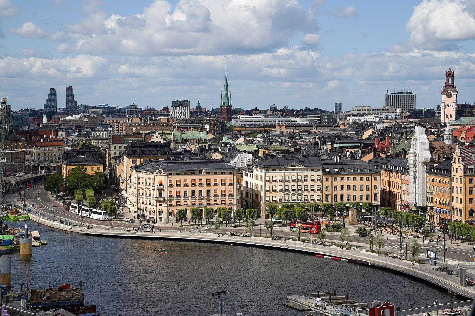 OleNeitzel, Wikimedia Commons, CC BY 4.0 The Gamla Stan waterfront at Kornhamnstorg in Stockholm, Sweden